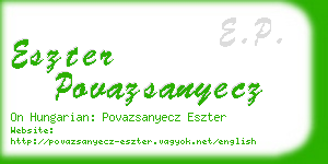 eszter povazsanyecz business card